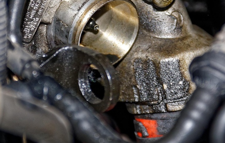 Illustrative stock photograph showing a TDI diesel turbocharger component